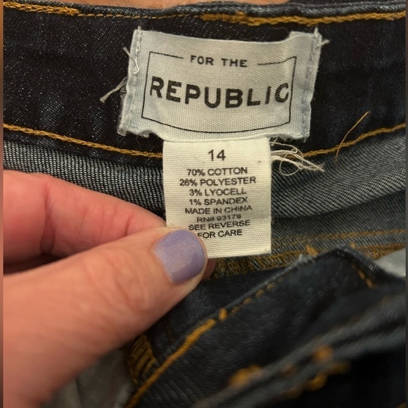 For the Republic denim flare jeans with side‎ slits Size 14 - Picture 5 of 5